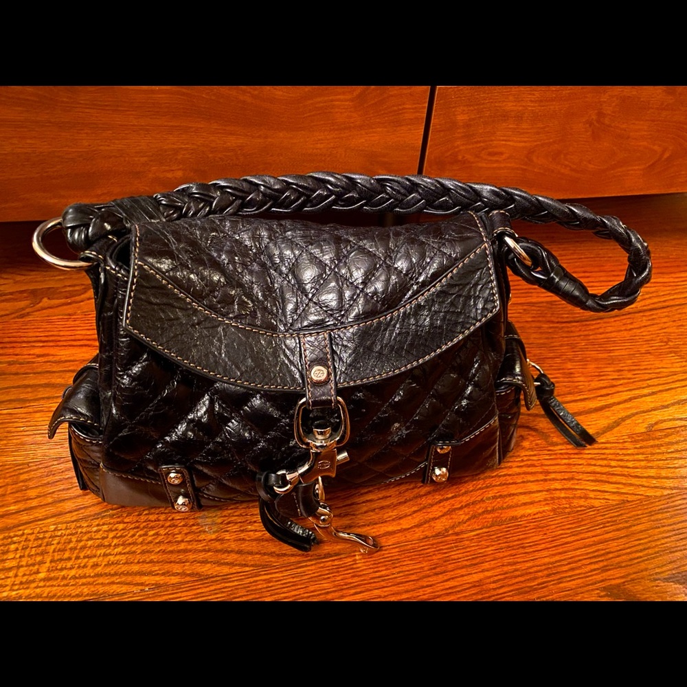 Francesca Biasia Handbag, black leather, new with tags (not attached).